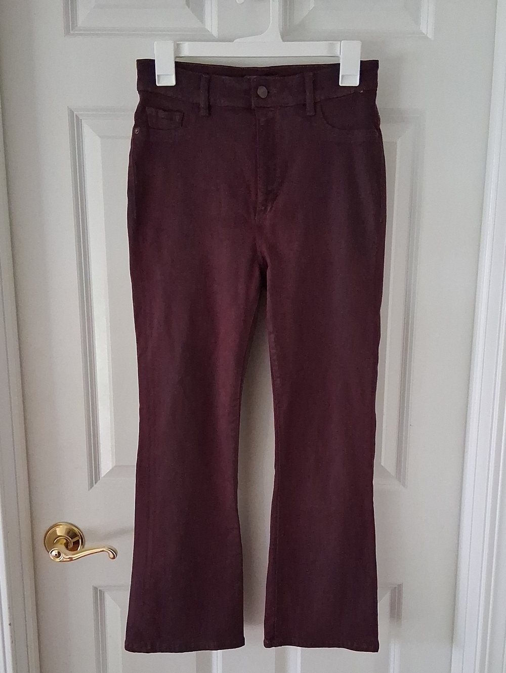 DL1961 Bridget Cropped High Rise Intasculpt Boot Plum Berry Size 30